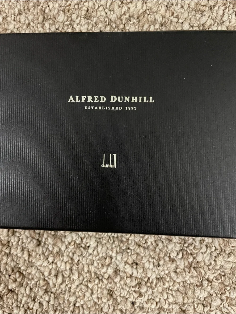 Dunhill Black Leather Wallet with Gold Corner Accents
